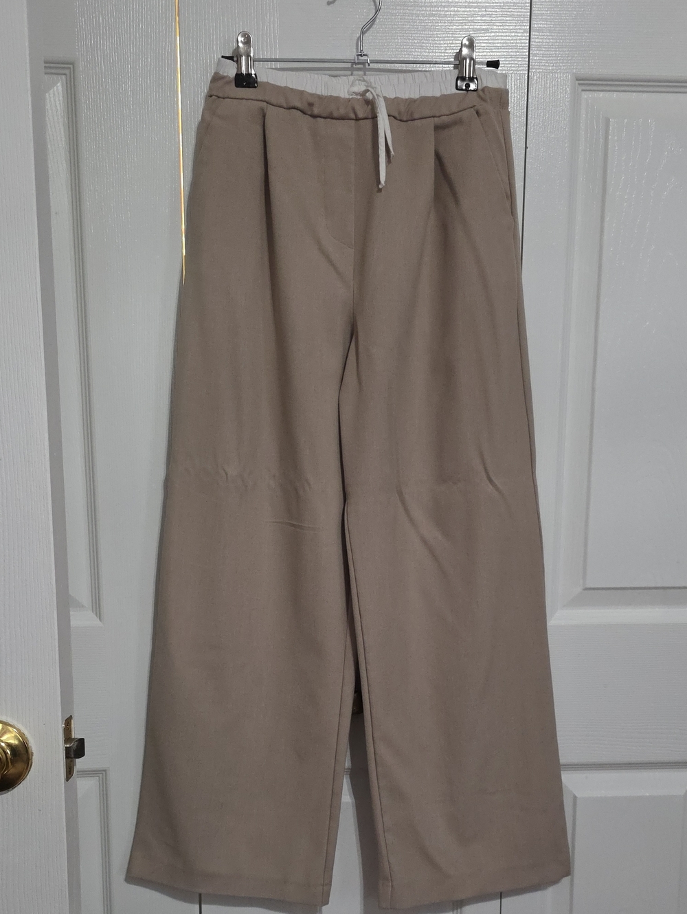 Zara Kids Wide-Leg Drawstring Pants - Beige